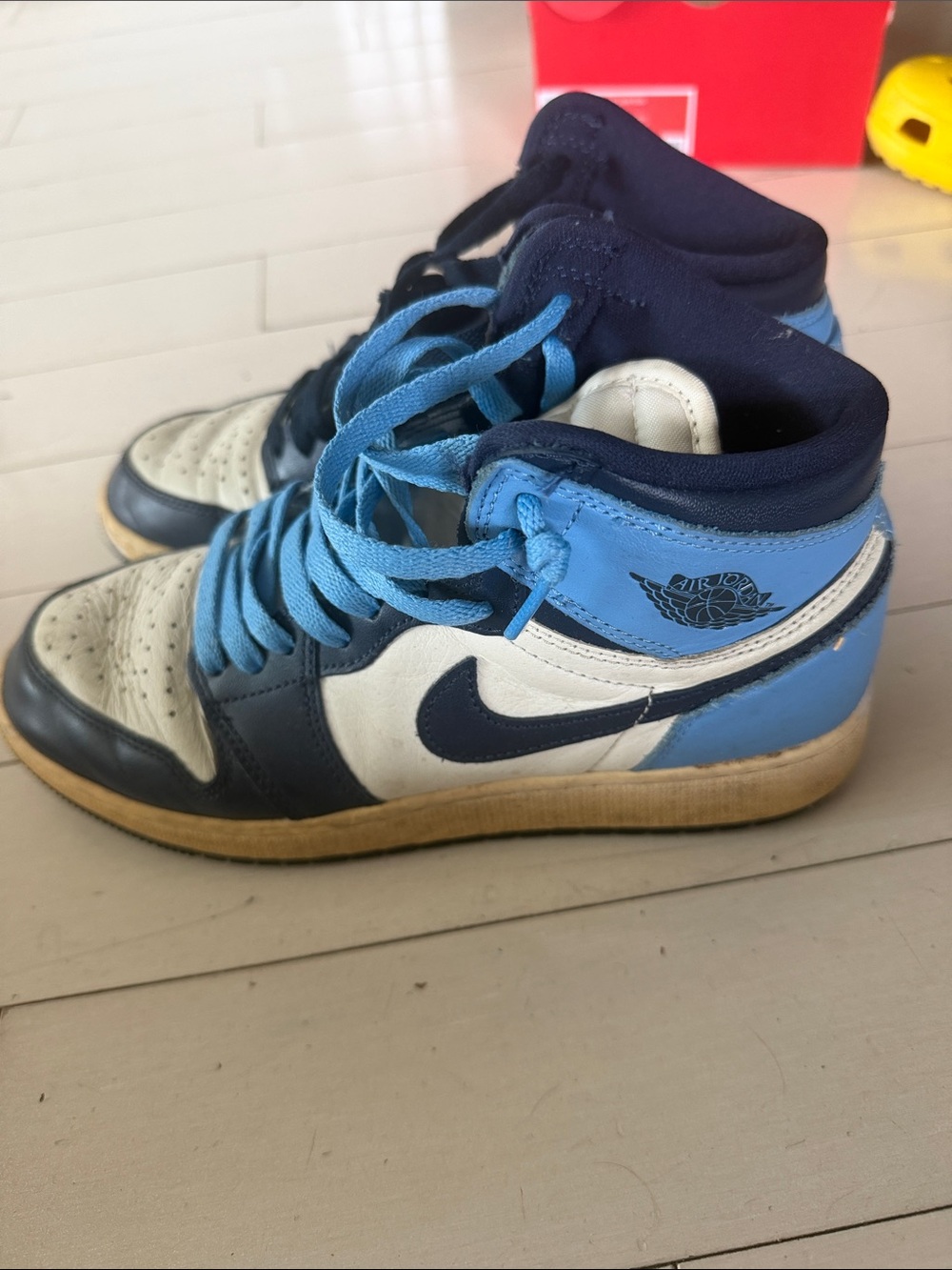 Nike Women’s High-Top Sneakers - White, Navy & Light Blue